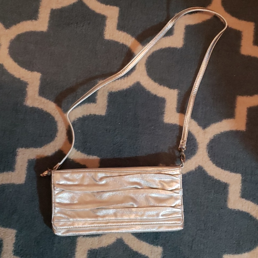NWOT Silver Crossbody Purse